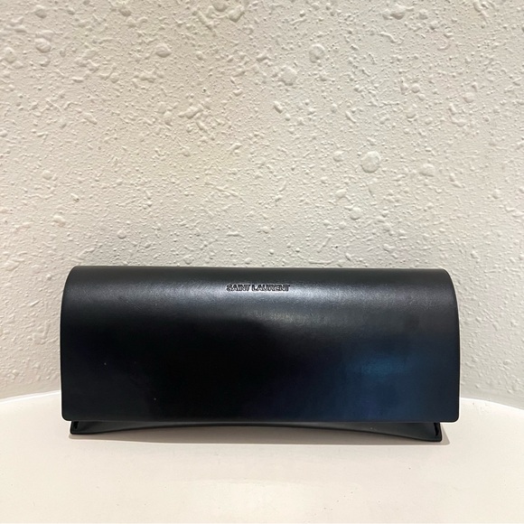 Saint Laurent Black Leather Sunglasses Eyewear Case NEW - Picture 1 of 6